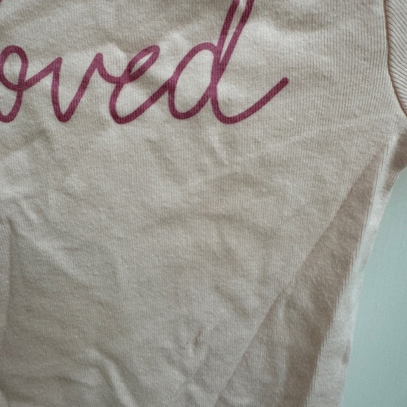 Cloud Island 12M Girls Blush Pink 'Loved' Short Sleeve Onesie Bodysuit - Picture 3 of 4